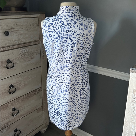 Tommy Bahama Islandzone Aubrey Blue white sleeveless dress pockets ladies medium - Picture 6 of 11